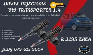 VW Transporter 1.4 Diesel Injector for sale on service exchange or to recon
