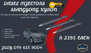 SsangYong Kyron Diesel Injector for sale on service exchange or to recon