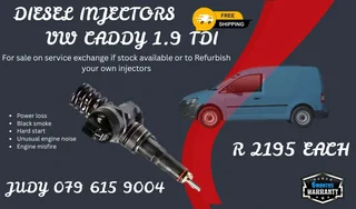 VW Caddy 1.9 TDI Diesel Injector for sale on service exchange or to recon