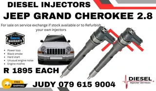 Jeep Grand Cherokee 2.8 Diesel Injectors for sale on service exchange or to recon