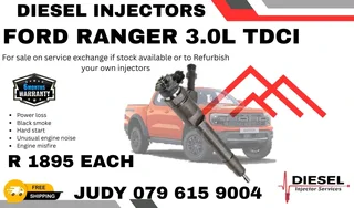 Ford Ranger 3.0L TDCI Diesel Injector for sale on service exchange or to recon