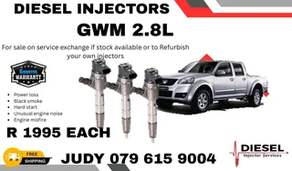 GWM 2.8L Diesel Injector for sale on service exchange or to recon