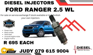Ford Ranger 2.5 WL Diesel Injector for sale on service exchange or to recon