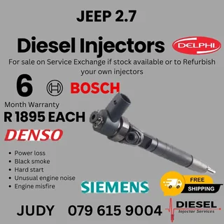 Jeep 2.7 Diesel Injector for sale on service exchange or to recon