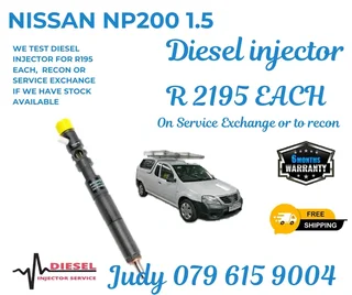 Nissan NP200 1.5 Diesel Injector for sale on service exchange or to recon