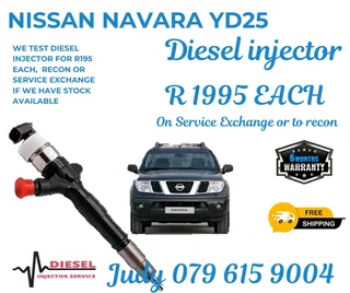 Nissan Navara YD25 Diesel Injector for sale on service exchange or to recon