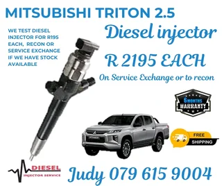 Mitsubishi Triton 2.5 Diesel Injector for sale on service exchange or to recon