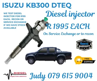 Isuzu KB300 D-TEQ Diesel Injector for sale on service exchange or to recon