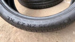 Two 295/35/23 continental normal tyers 80%