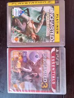 Uncharted Drake's Fortune + Uncharted 3 Drake's deception Ps3 games physical disc