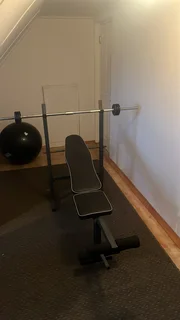 Adjustable Maxed lifting bench&#43;Barbell&#43;6 1kg weights
