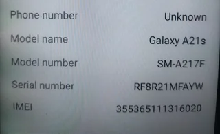 ⁶Samsung Galaxy A21s