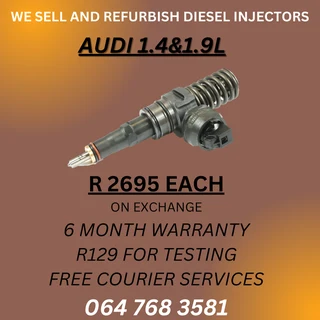 Audi 1.4 &amp; 1.9l Diesel Injectors For Sale, Warranty Included.