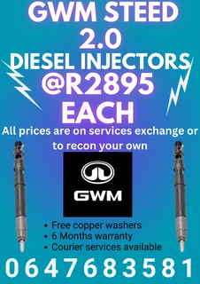 Gwm Steed 2.0 Diesel Injectors/ We Recon And Sell On Exchange