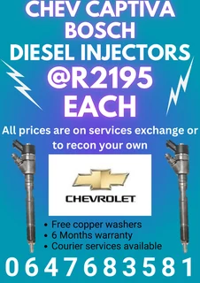 Chev Captiva Bosch Diesel Injectors/ Courier Services Available