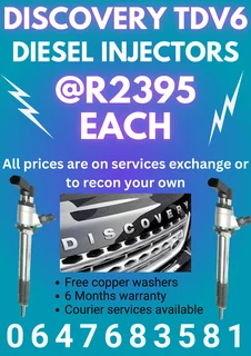 Discovery Tdv 6 Diesel Injectors/ Courier Services Available