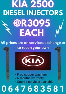 Kia 2500 Diesel Injectors/ 6 Months Warranty
