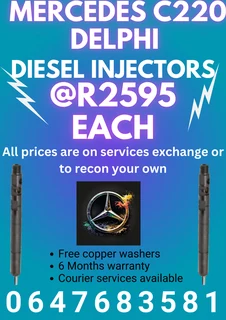 Mercedes C220 Delphi Diesel Injectors For Sale 6 Months Warranty