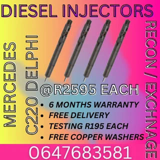 Mercedes C220 Delphi Diesel Injectors For Sale 6 Months Warranty