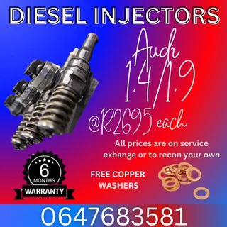 Audi 1.4/1.9 Diesel Injectors For Sale Free Copper Washers