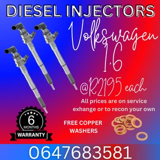 Volkswagen Polo 1.6 Diesel Injectors For Sale With Warranty