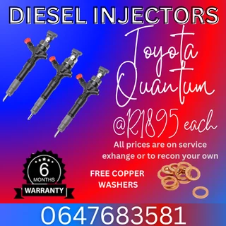 Toyota Quantum Diesel Injectors For Sale With Washers