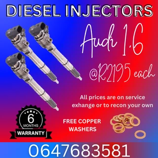 Audi 1.6 Diesel Injectors For Sale 6 Months Warranty