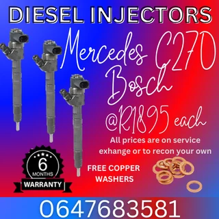 Mercedes C270 Bosch Diesel Injectors For Sale With Washers