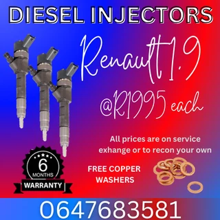 Renault 1.9 Diesel Injectors For Sale With Warranty