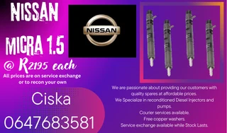 Nissan Micra 1.5 Diesel Injectors For Sale Warranty Included