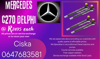 Mercedes C270 Delphi Diesel Injectors Free Copper Washers