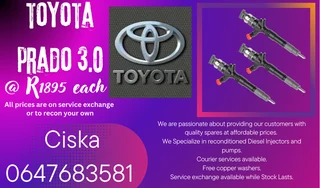 Toyota Prado 3.0 Diesel Injectors For Sale Warranty Included