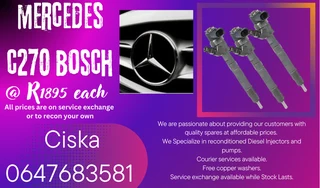 Mercedes C270 Bosch Diesel Injectors For Sale With Warranty