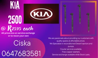 Kia 2500 Diesel Injectors For Sale 6 Months Warranty