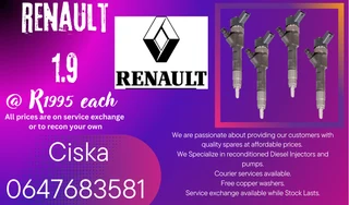 RENAULT 1.9 DIESEL INJECTORS FOR SALE COPPER WASHERS INCLUDED