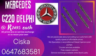 Mercedes C220 Delphi Diesel Injectors For Sale