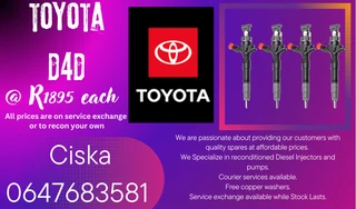 Toyota D4d Diesel Injectors For Sale 6 Months Warranty