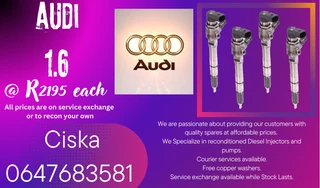 Audi 1.6 Diesel Injectors For Sale 6 Months Warranty