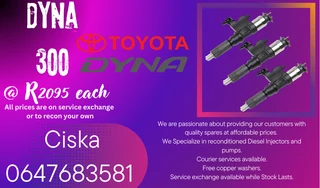 DYNA 300 DIESEL INJECTORS FOR SALE 6 MONTHS WARRANTY