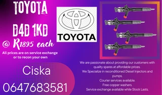 Toyota D4d 1kd Diesel Injectors For Sale With Warranty