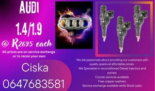 Audi 1.4/1.9 Diesel Injectors For Sale With Warranty