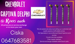Chev Captiva Delphi Diesel Injectors For Sale Washers Included