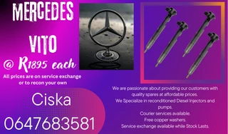 Mercedes Vito Diesel Injectors For Sale 6 Months Warranty