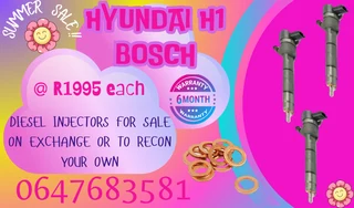 Hyundai H1 Bosch Diesel Injectors For Sale Free Copper Washers
