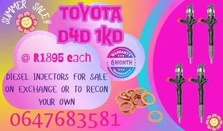 toyota d4d 1kd diesel injectors for sale on exchange or to recon