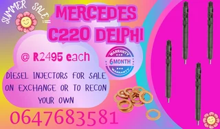 Mercedes C220 Delphi Diesel Injectors For Sale Free Copper Washers