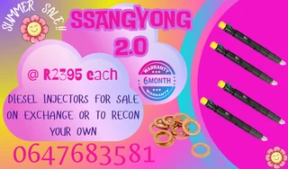 SSANGYONG 2.0 DIESEL INJECTORS FOR SALE WITH WARRANTY