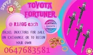 Toyota Fortuner Diesel Injectors Free Copper Washers