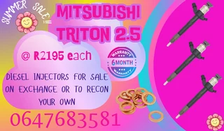 Mitsubishi Triton 2.5 Diesel Injectors For Sale 6 Months Warranty