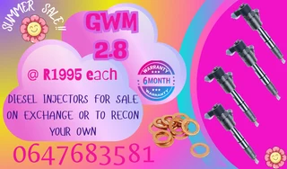 Gwm 2.8 Diesel Injectors For Sale With Warranty